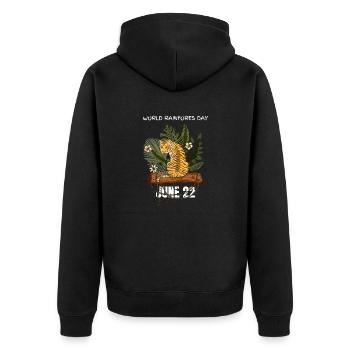 World rainforest day june 22 - Unisex Premium Organic Zip Hoodie - black - Back - Nico (187cm)