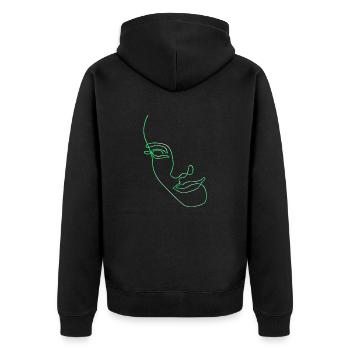 Dessin au trait silhouette féminine Visages féminins visage - Veste à capuche bio Premium Unisexe - noir - Dos - Nico (187cm)