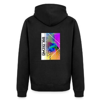 JerseyGM310768 arte3b - Unisex Premium Organic Zip Hoodie - black - Back - Nico (187cm)
