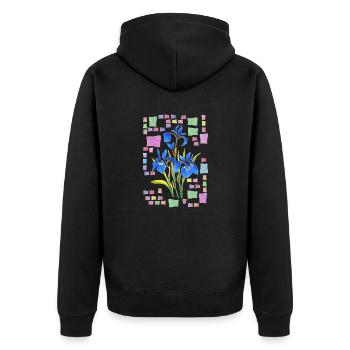 Fleur - Veste à capuche bio Premium Unisexe - noir - Dos - Nico (187cm)