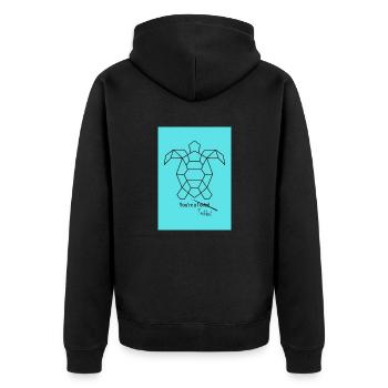 Like a Törtel Design - Unisex Premium Bio Zip Hoodie - Schwarz - Hinten - Nico (187cm)