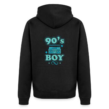 Proverbes des années 1990 Idée cadeau des années 90 - Veste à capuche bio Premium Unisexe - noir - Dos - Nico (187cm)