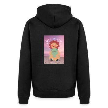 Ich meditiere gerne - Unisex Premium Bio Zip Hoodie - Schwarz - Hinten - Nico (187cm)