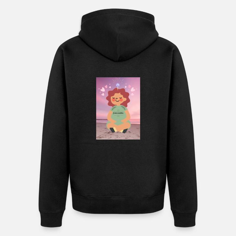 J aime méditer - Veste à capuche bio Premium Unisexe - noir