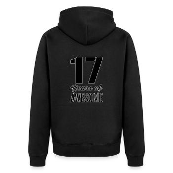 17th Birthday Teen Gift - Unisex Premium Organic Zip Hoodie - black - Back - Nico (187cm)