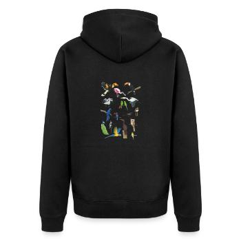bunte Vögel - Unisex Premium Bio Zip Hoodie - Schwarz - Hinten - Nico (187cm)