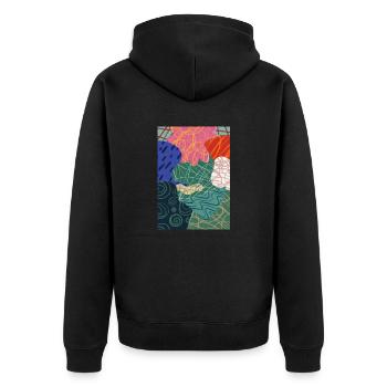 Kunstzeichen - Unisex Premium Bio Zip Hoodie - Schwarz - Hinten - Nico (187cm)