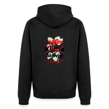 Hütten Klima Aktiviste für Hell - Unisex Premium Bio Zip Hoodie - Schwarz - Hinten - Nico (187cm)