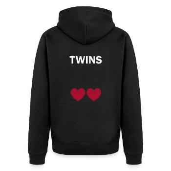 Schwangerschaft Babyparty Babyshower Boy Girl - Unisex Premium Bio Zip Hoodie - Schwarz - Hinten - Nico (187cm)