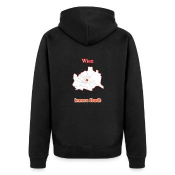 Bezirke Innere Stadt Karte mit Wien Stadtkarte - Unisex Premium Bio Zip Hoodie - Schwarz - Hinten - Nico (187cm)