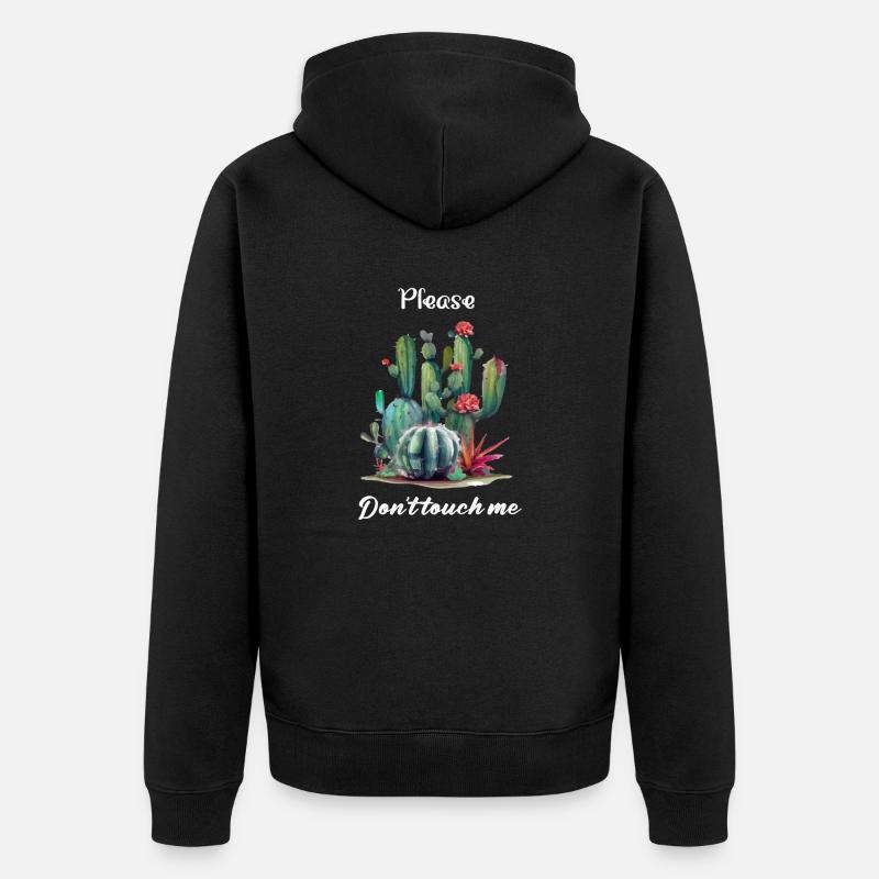 Bitte berühren Sie mich nicht - Unisex Premium Bio Zip Hoodie - Schwarz