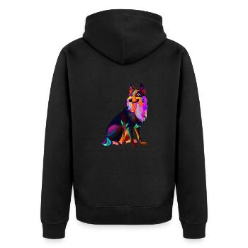 Schäferhund Hundebesitzer Hunde Hundehalter Hund - Unisex Premium Bio Zip Hoodie - Schwarz - Hinten - Nico (187cm)