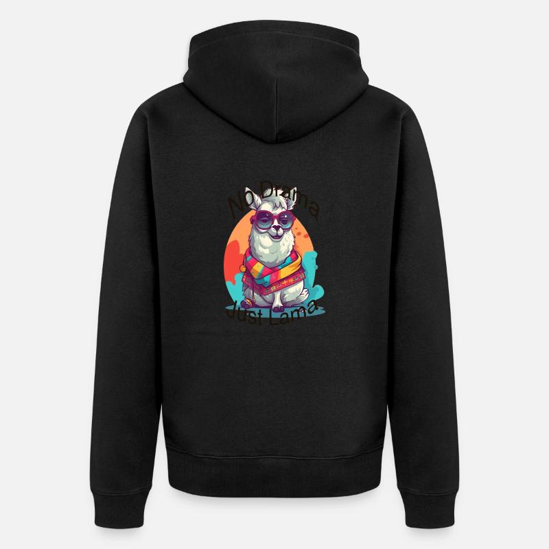 Pas de drame juste lama. - Veste à capuche bio Premium Unisexe - noir