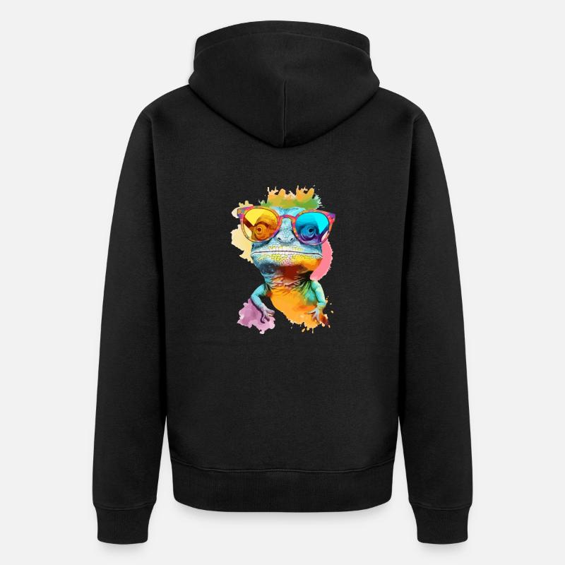 Kole le lézard - Veste à capuche bio Premium Unisexe - noir