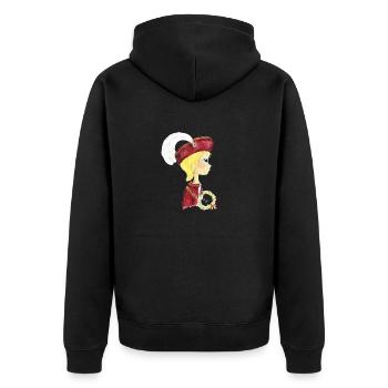 Herzog Georg - Unisex Premium Bio Zip Hoodie - Schwarz - Hinten - Nico (187cm)