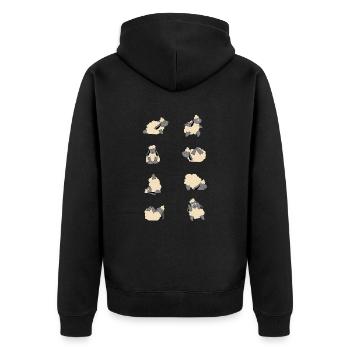 Yoga Sheeps - Unisex Premium Bio Zip Hoodie - Schwarz - Hinten - Nico (187cm)
