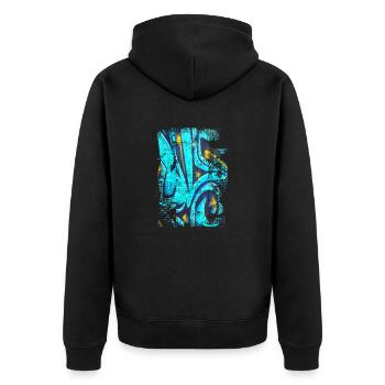 Graffiti-Stil Splash Hip Hop Farben Maler Farbe - Unisex Premium Bio Zip Hoodie - Schwarz - Hinten - Nico (187cm)