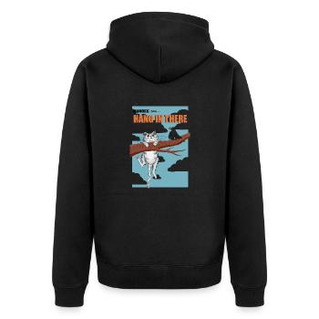 Hang in there 08 - Unisex Premium Bio Zip Hoodie - Schwarz - Hinten - Nico (187cm)