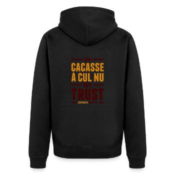 In la cacasse à cul nu we trust - Veste à capuche bio Premium Unisexe - noir - Dos - Nico (187cm)