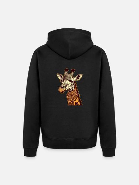 Lydia die Giraffe - Unisex Premium Bio Zip Hoodie - Schwarz