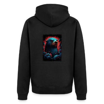 Jeu de mots Bière Anniversaire Animal Humour - Veste à capuche bio Premium Unisexe - noir - Dos - Nico (187cm)
