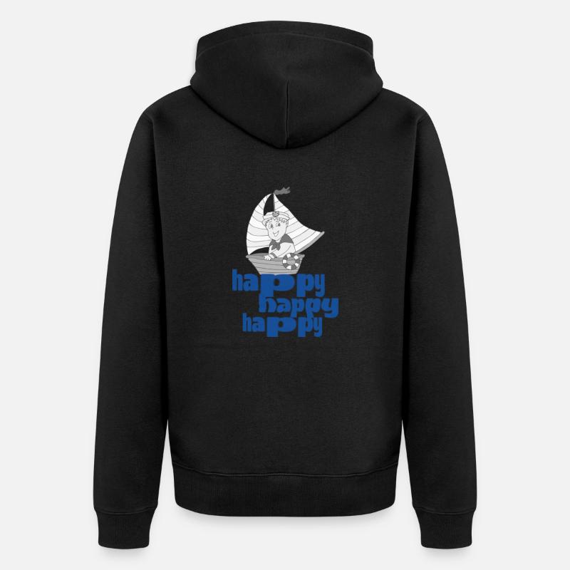 Petit capitaine heureux - Veste à capuche bio Premium Unisexe - noir
