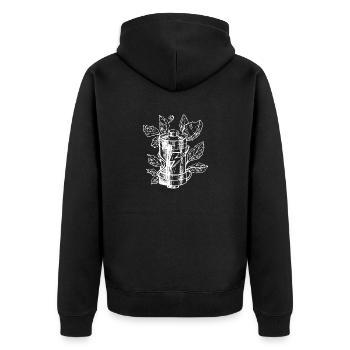 Feuilles de batterie dessinées à la main Écologique - Veste à capuche bio Premium Unisexe - noir - Dos - Nico (187cm)