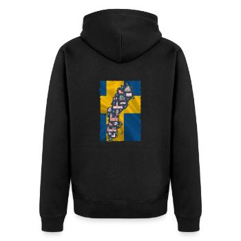 Sweden Sweden norden scandinavia viking lagom swe - Unisex Premium Organic Zip Hoodie - black - Back - Nico (187cm)