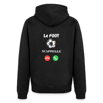 Le Foot m'appelle - J'aime le Foot - Veste à capuche bio Premium Unisexe - noir - Dos - Nico (187cm)
