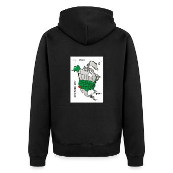 I ́m from Los Angeles slogan - Unisex Premium Organic Zip Hoodie - black - Back - Nico (187cm)