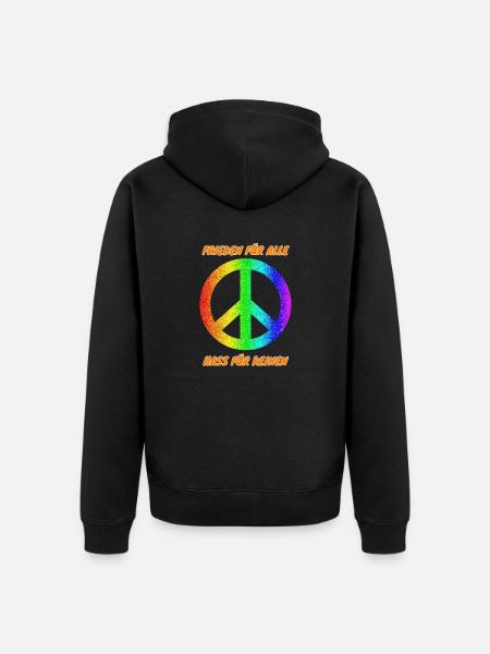 Demo Frieden für alle Hass für keinen 2 ANti AFD - Unisex Premium Bio Zip Hoodie - Schwarz