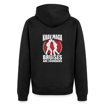 Krav Maga Bruises Are Souvenirs Martial Arts Train - Unisex Premium Organic Zip Hoodie - black - Back - Nico (187cm)