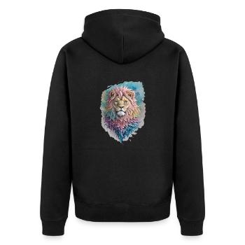 Aquarelle Lion - Veste à capuche bio Premium Unisexe - noir - Dos - Nico (187cm)