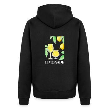 Limonade aux fruits et au citron - Veste à capuche bio Premium Unisexe - noir - Dos - Nico (187cm)