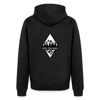 Into the Wild - Unisex Premium Bio Zip Hoodie - Schwarz - Hinten - Nico (187cm)