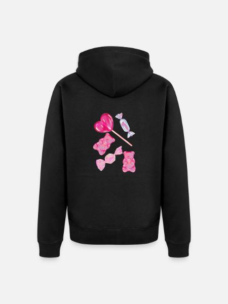 Süßigkeiten Candy - Unisex Premium Organic Zip Hoodie - black