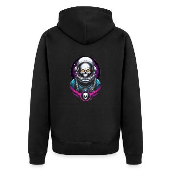 Astronaut Space Skull - Unisex Premium Organic Zip Hoodie - black - Back - Nico (187cm)