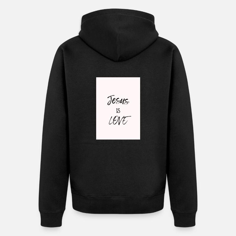 Jésus est amour Design - Veste à capuche bio Premium Unisexe - noir