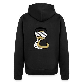 Süße DJ Schlange Kopfhörer Party Club Musik Spaß - Unisex Premium Bio Zip Hoodie - Schwarz - Hinten - Nico (187cm)