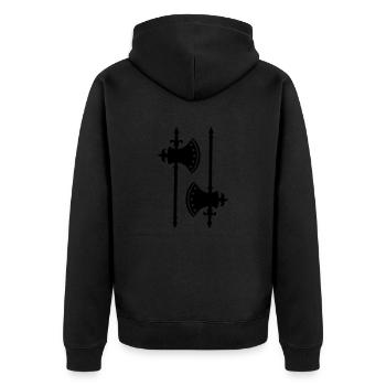 axes - Unisex Premium Organic Zip Hoodie - black - Back - Nico (187cm)