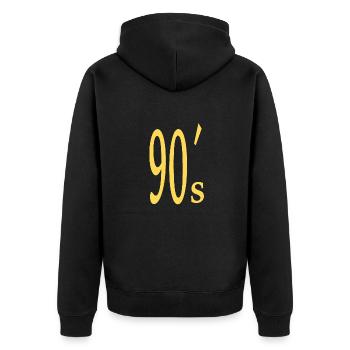 90s Gift 90 ́s Retro - Unisex Premium Organic Zip Hoodie - black - Back - Nico (187cm)