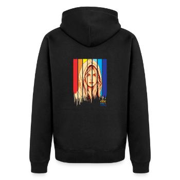 Positive, positive mind vibes life - Veste à capuche bio Premium Unisexe - noir - Dos - Nico (187cm)
