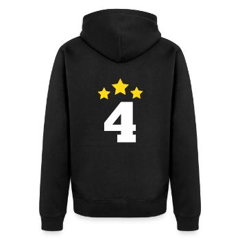 4 Jahre Stern - Geschenk zum 4. Jahrestag - Unisex Premium Bio Zip Hoodie - Schwarz - Hinten - Nico (187cm)