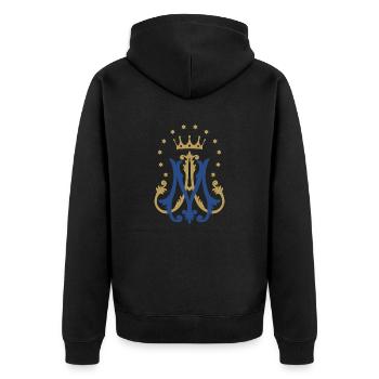 Auspice Maria - Unisex Premium Organic Zip Hoodie - black - Back - Nico (187cm)