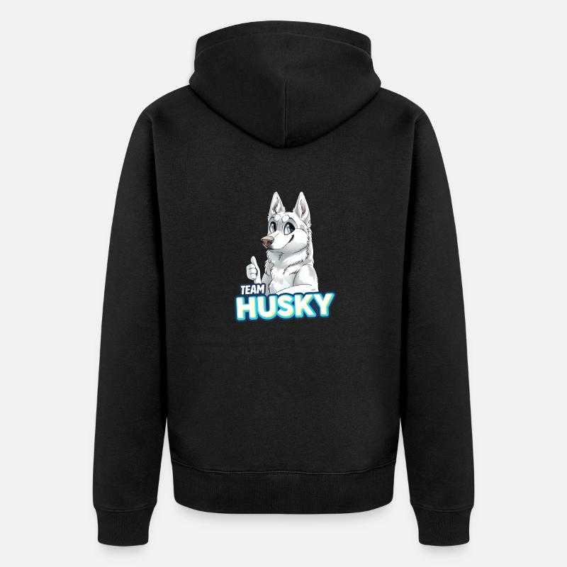 TEAM Husky - Blanc - Veste à capuche bio Premium Unisexe - noir