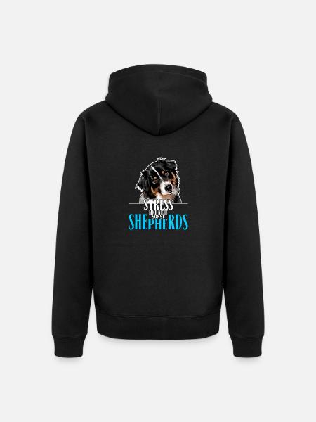 AUSTRALIAN SHEPHERD stress not me - Unisex Premium Organic Zip Hoodie - black