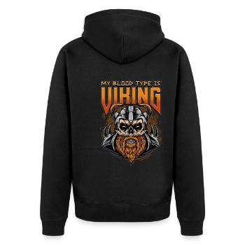 Norse Viking Mythology Design for Viking Warriors - Unisex Premium Bio Zip Hoodie - Schwarz - Hinten - Nico (187cm)