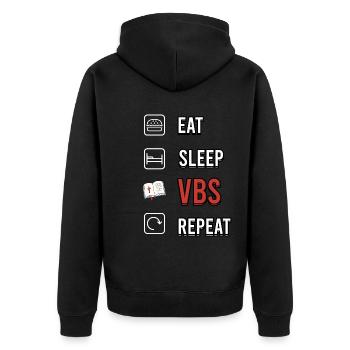 Manger dormir VBS Répéter l’école biblique Jésus-Christ - Veste à capuche bio Premium Unisexe - noir - Dos - Nico (187cm)