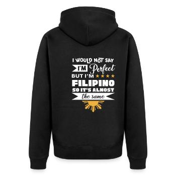 Almost perfect joke for Filipino Americans - Unisex Premium Organic Zip Hoodie - black - Back - Nico (187cm)