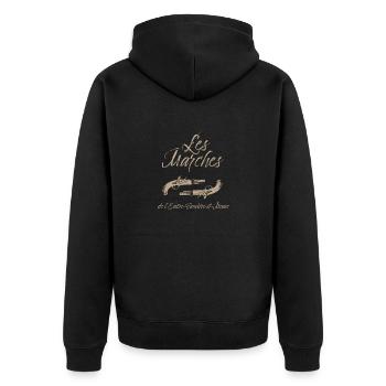 Les Marches de l'Entre-Sambre-et-Meuse - Veste à capuche bio Premium Unisexe - noir - Dos - Nico (187cm)